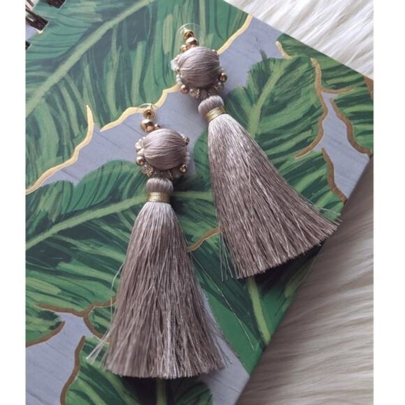 Taupe Tassel earrings - Picture 1 of 10